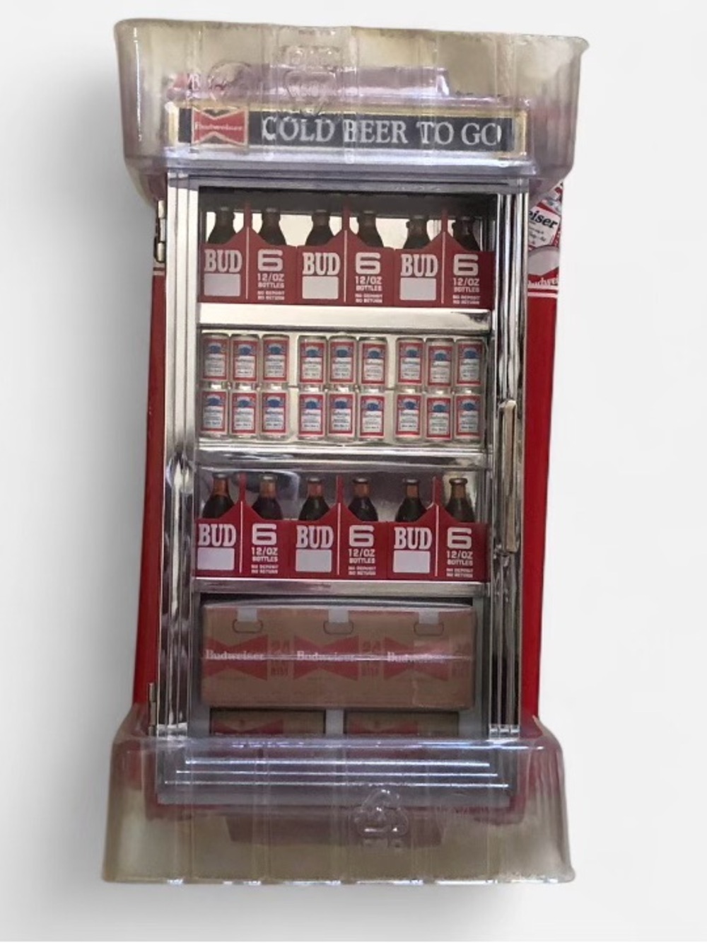 Budweiser Red Cold Beer To Go Miniature Musical Fridge 🍻
